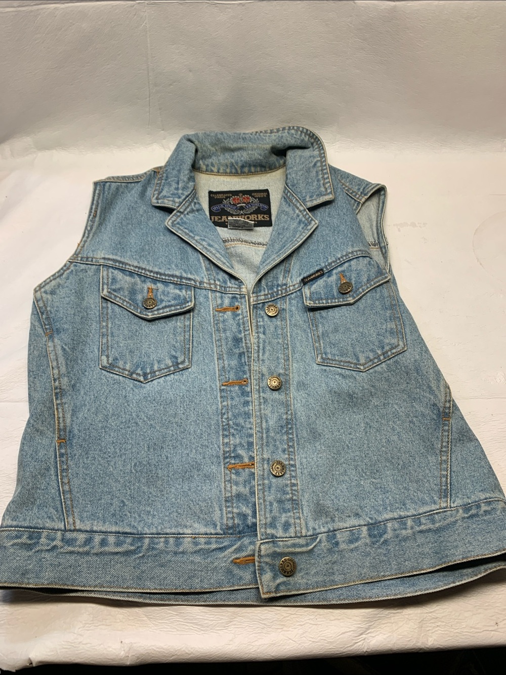 vintage Jeanworks light-wash denim vest